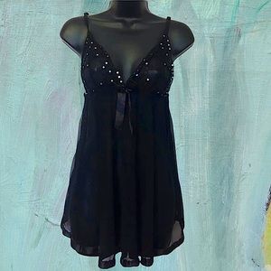 Sexy Sheer Babydoll Negligee Sequined~M